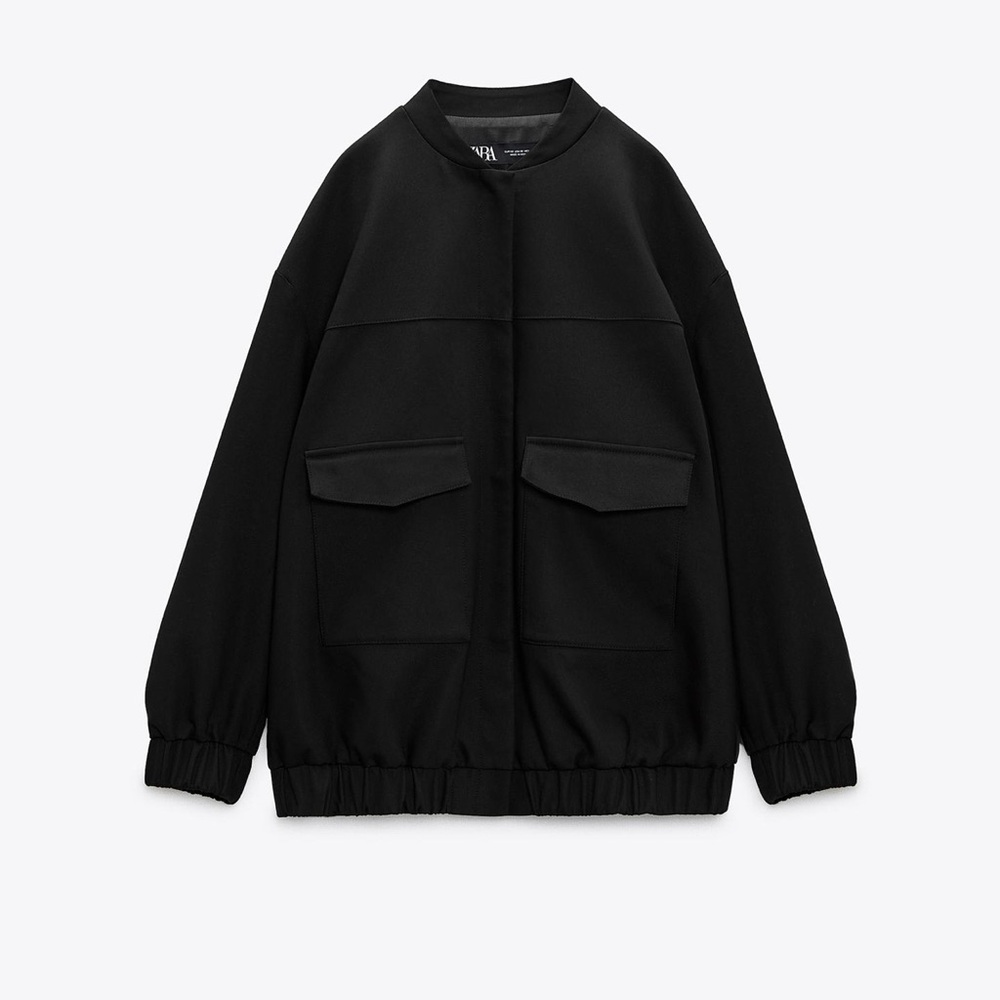 Zara Long Patch Pocket Bomber Jacket - image 3